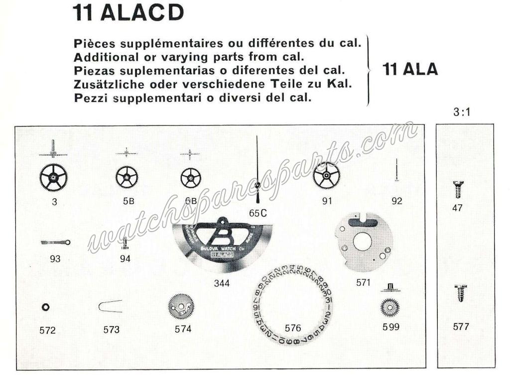 Bulova 11 ALACD Watch Automatic spare parts Bulova 11 ALACD Watch Automatic spare parts