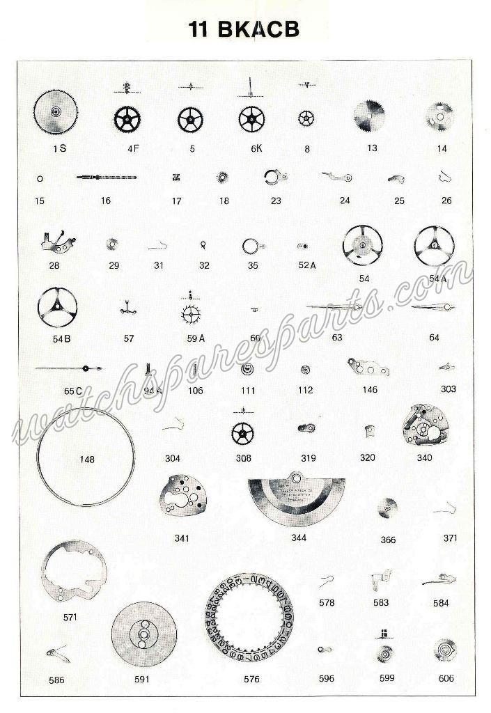 Bulova 11 BKACB Watch spare parts Bulova 11 BKACB Watch spare parts