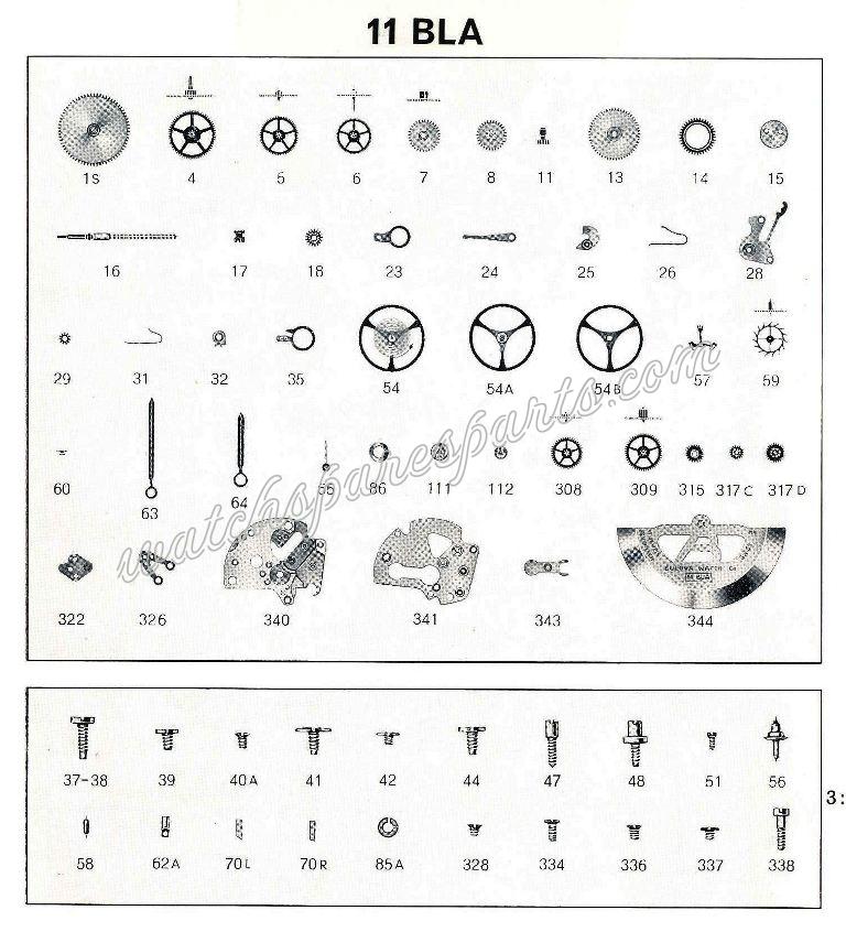 Bulova 11 BLA Watch spare parts Bulova 11 BLA Watch spare parts