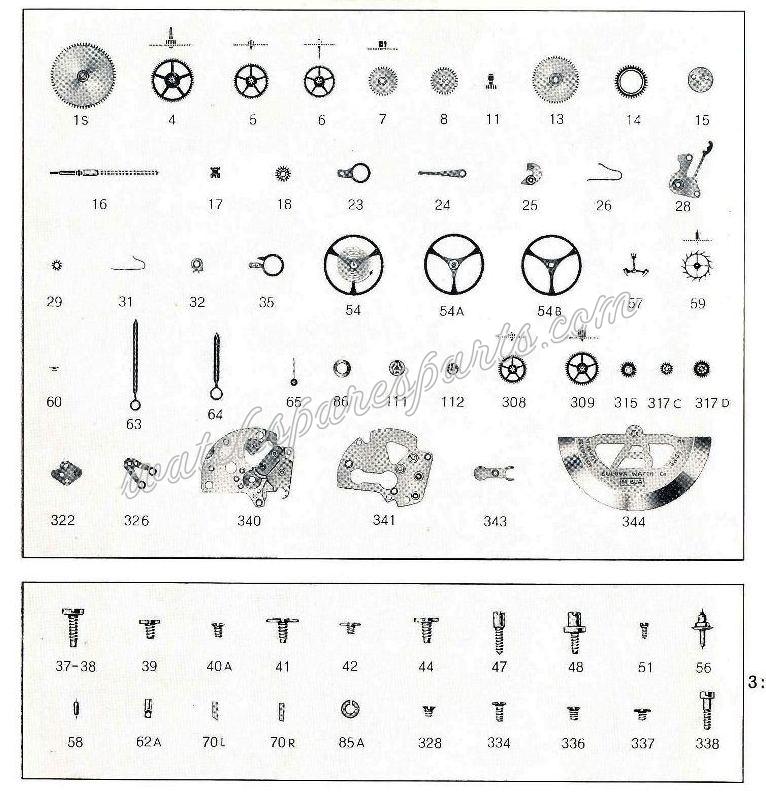 Bulova 11 BLACD Watch spare parts Bulova 11 BLACD Watch spare parts
