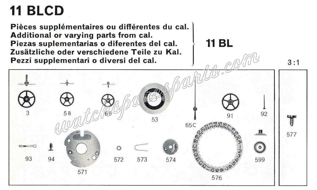 Bulova 11 BLCD Watch Date spare parts Bulova 11 BLCD Watch Date spare parts