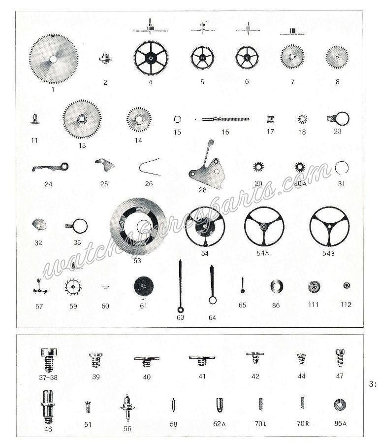 Bulova 16 AB Watch spare parts Bulova 16 AB Watch spare parts