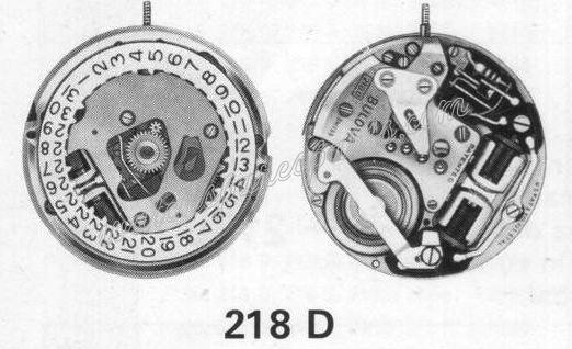 Bulova 218 D Watch movements Bulova 218 D Watch movements