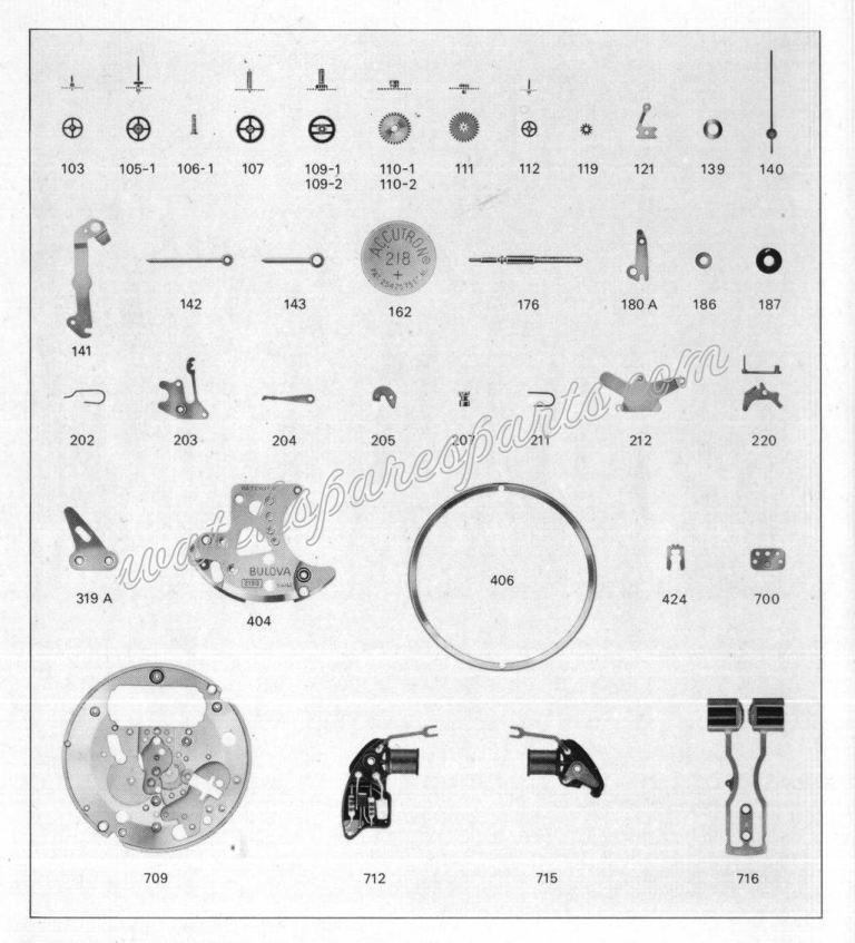 Bulova 218 D Watch spare parts Bulova 218 D Watch spare parts
