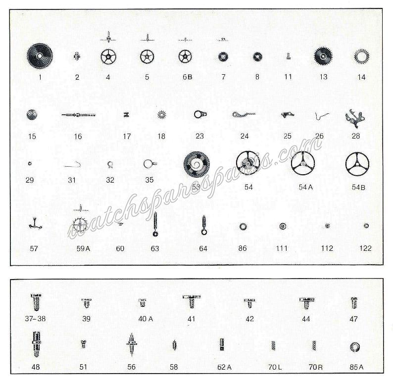 Bulova 6 CL Watch spare parts Bulova 6 CL Watch spare parts