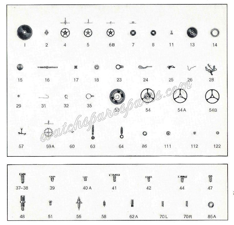 Bulova 6 CTC Watch spare parts Bulova 6 CTC Watch spare parts