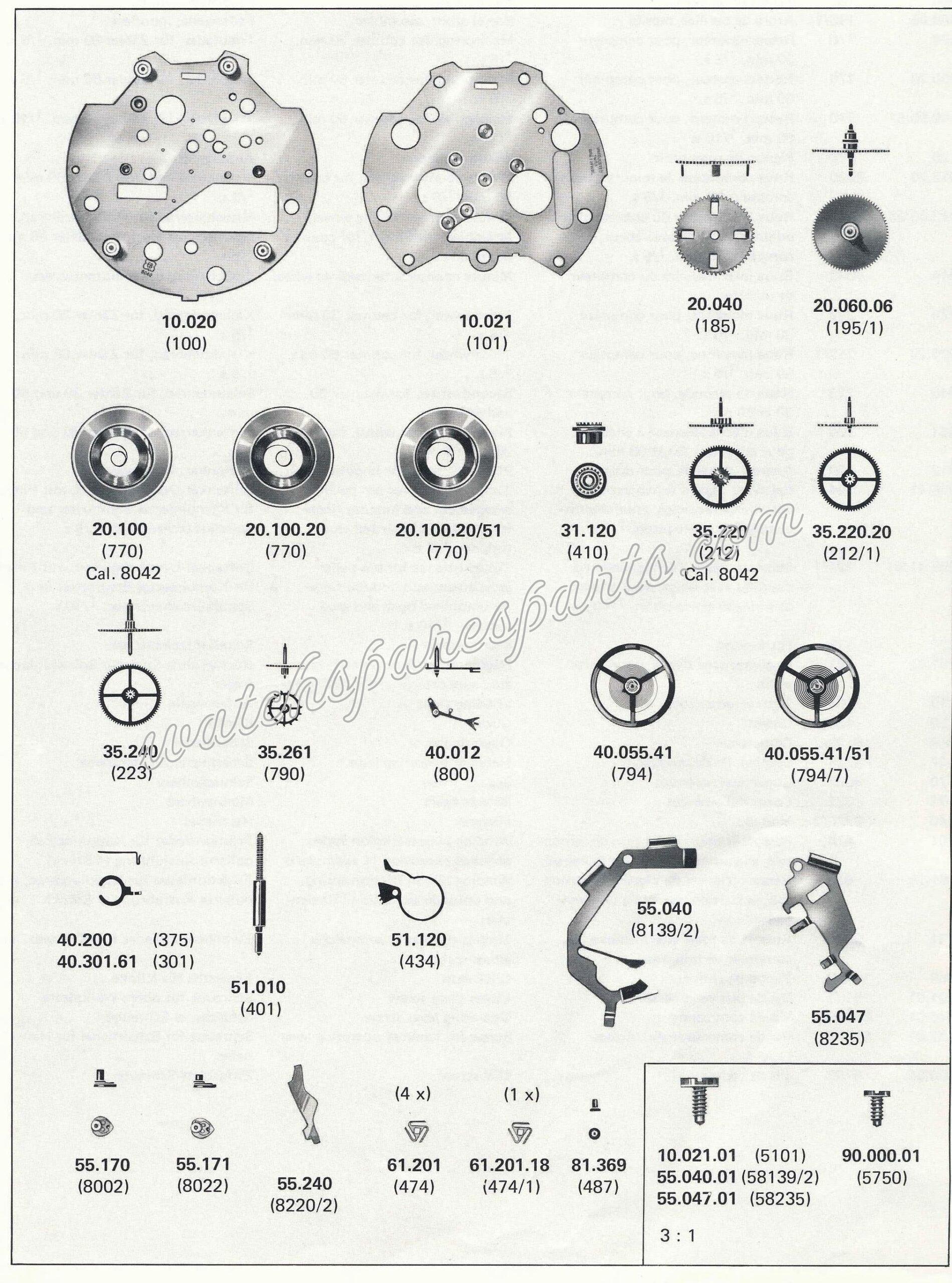 EB Bettlach 8045 Watch spare parts EB Bettlach 8045 Watch spare parts