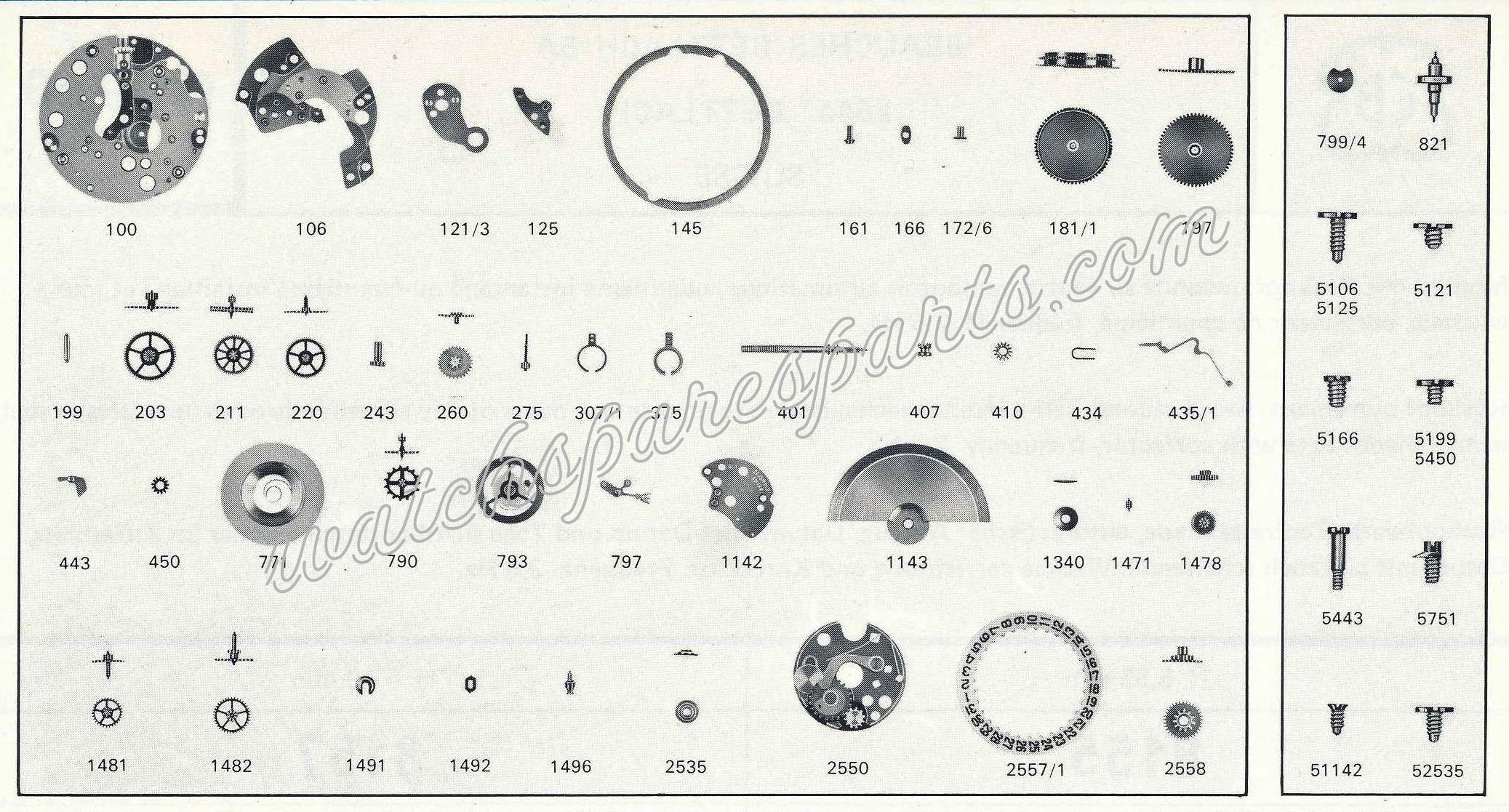 EB Bettlach 8155 Watch spare parts EB Bettlach 8155 Watch spare parts