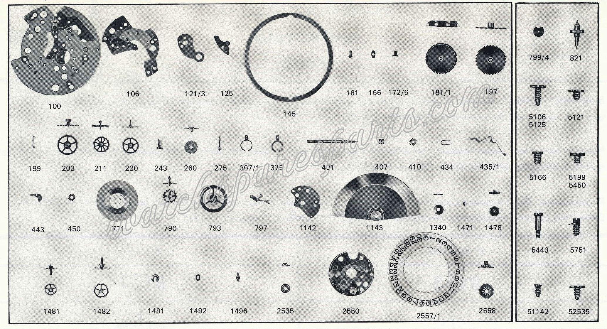 EB Bettlach 8177 Watch spare parts EB Bettlach 8177 Watch spare parts