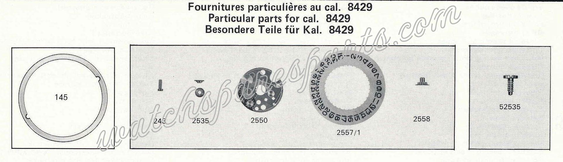 EB Bettlach 8429 Watch Date spare parts EB Bettlach 8429 Watch Date spare parts