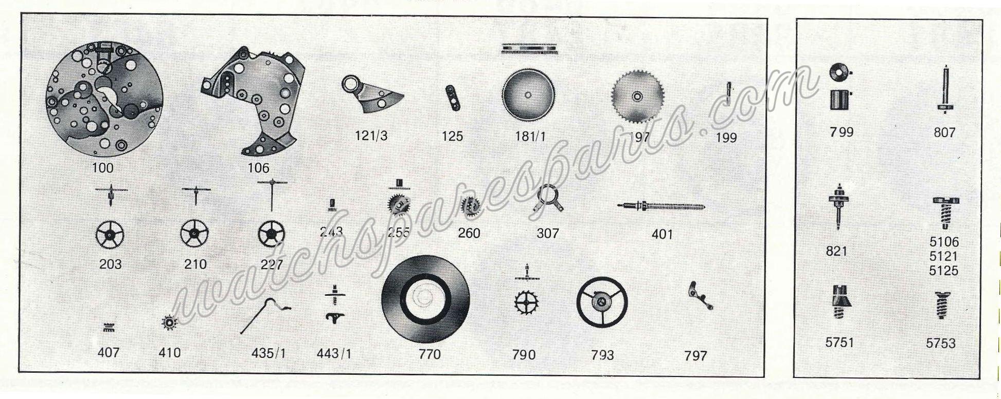 EB Bettlach 8465 Watch spare parts EB Bettlach 8465 Watch spare parts