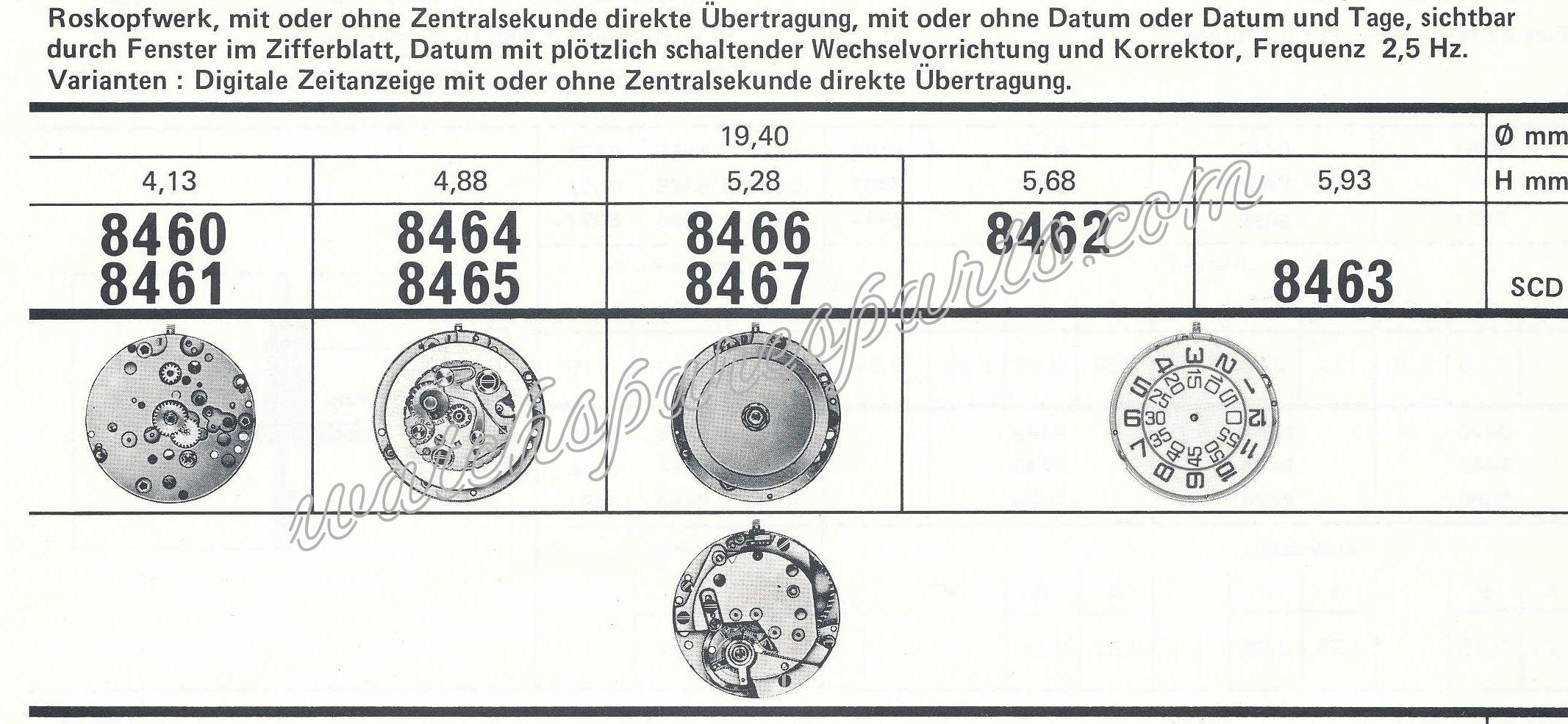 EB Bettlach 8467 Watch movements EB Bettlach 8467 Watch movements
