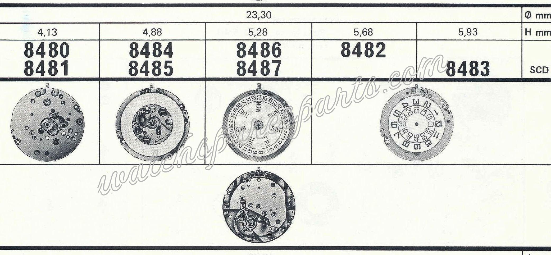 EB Bettlach 8480 Watch movements EB Bettlach 8480 Watch movements
