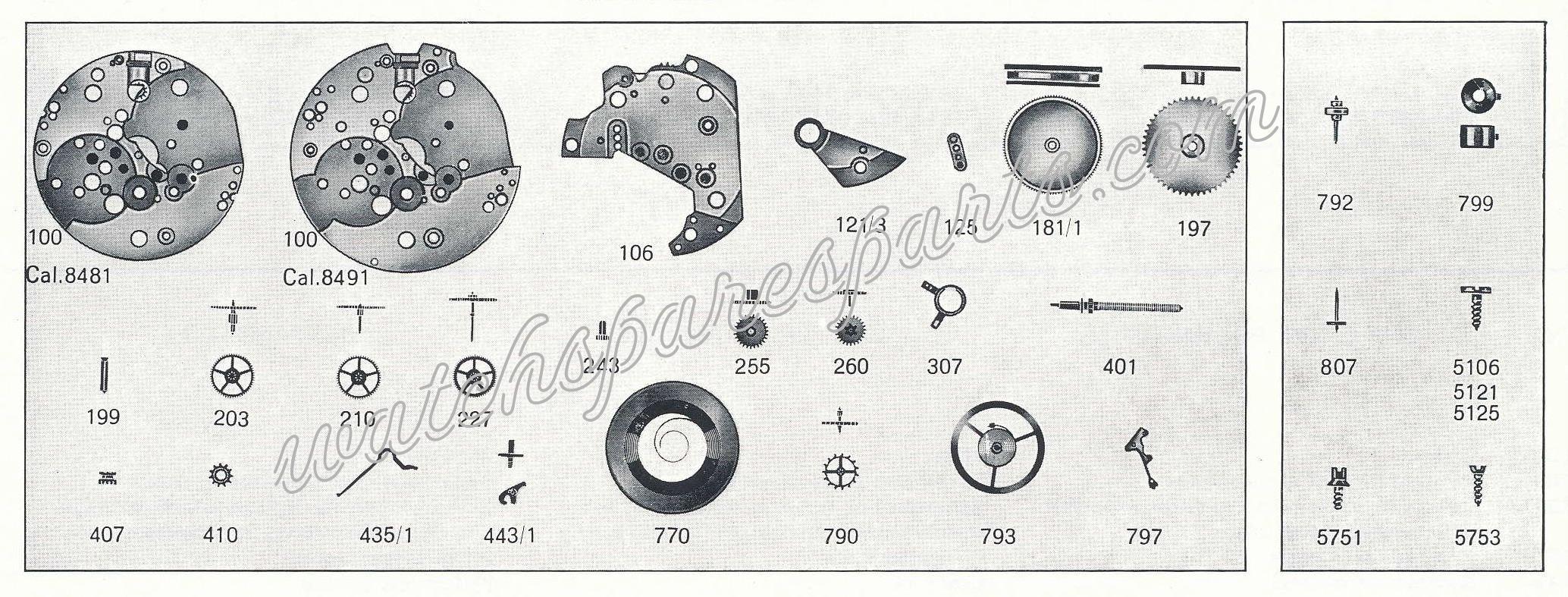EB Bettlach 8480 Watch spare parts EB Bettlach 8480 Watch spare parts