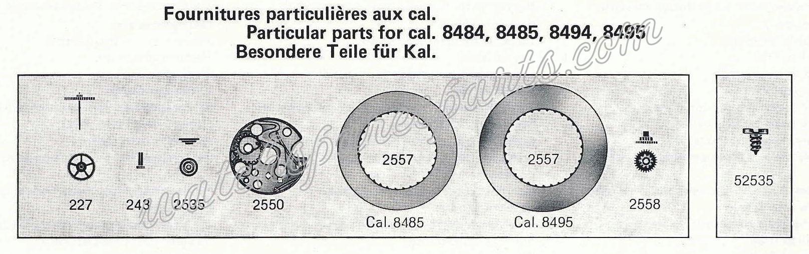 EB Bettlach 8484 Watch Date spare parts EB Bettlach 8484 Watch Date spare parts