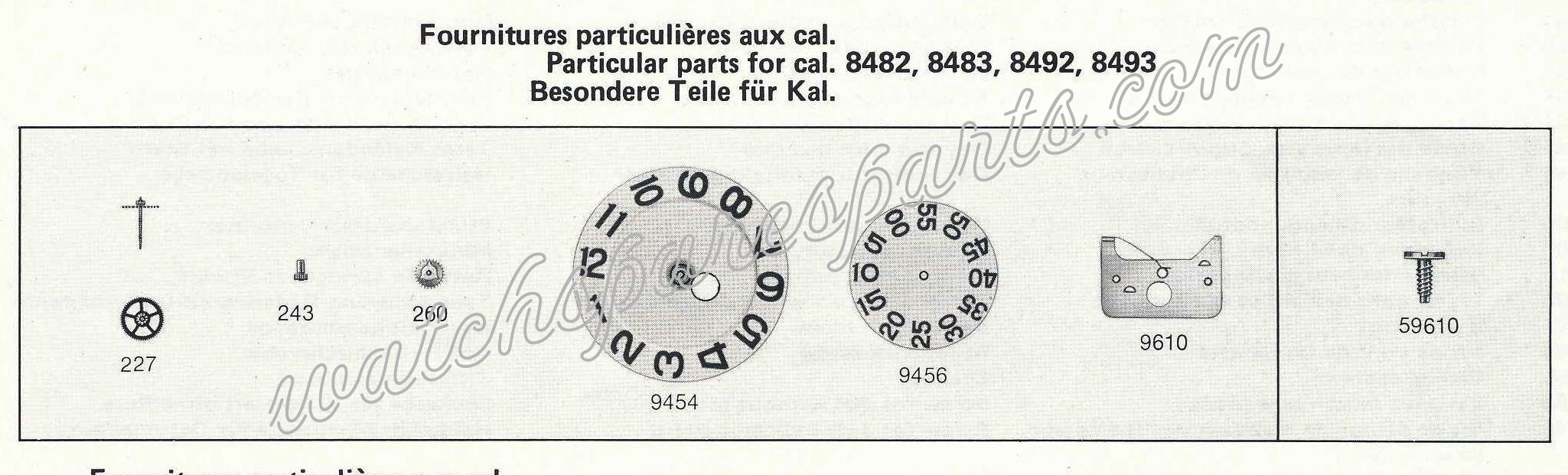 EB Bettlach 8492 Watch spare part EB Bettlach 8492 Watch spare part