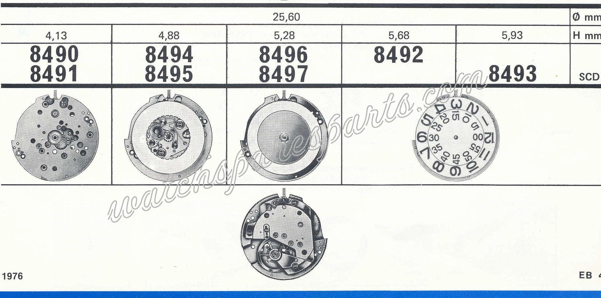 EB Bettlach 8494 Watch movements EB Bettlach 8494 Watch movements