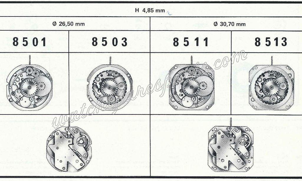 EB Bettlach 8501 Watch movements EB Bettlach 8501 Watch movements