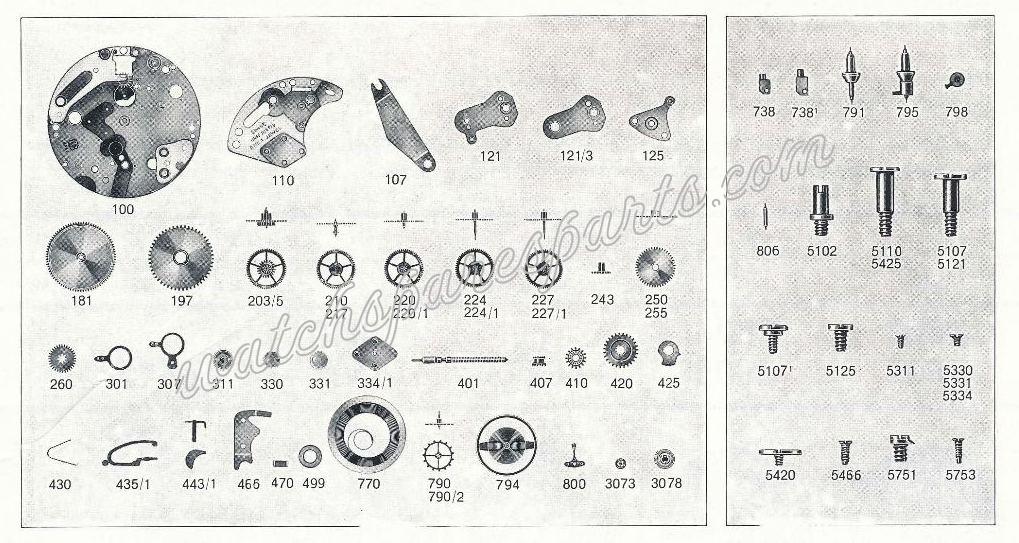 EB Bettlach 8801 Watch spare parts EB Bettlach 8801 Watch spare parts