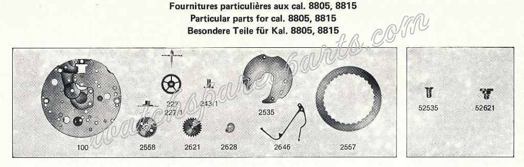 EB Bettlach 8805 Watch Date spare parts EB Bettlach 8805 Watch Date spare parts