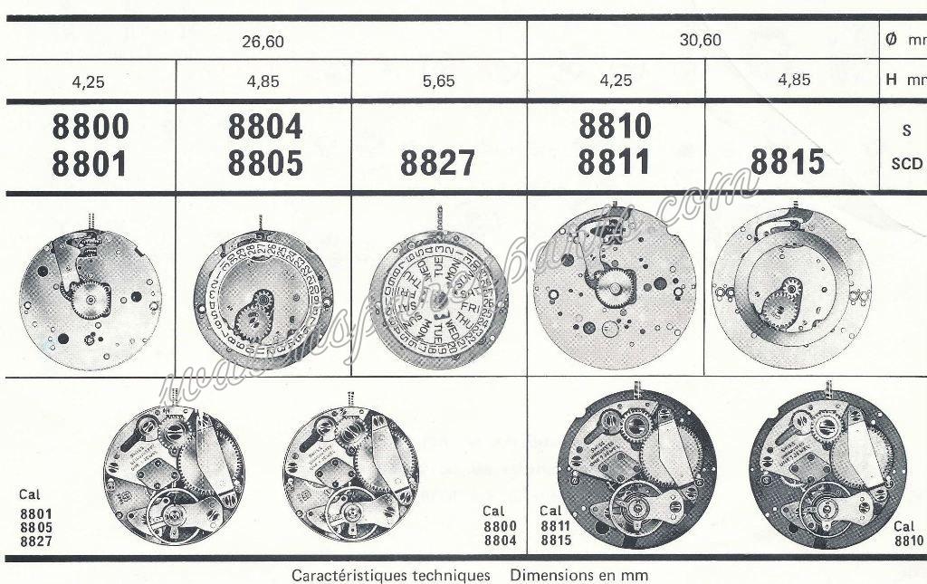 EB Bettlach 8805 Watch movements EB Bettlach 8805 Watch movements