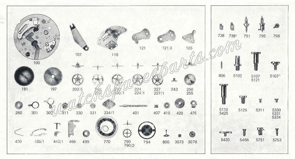 EB Bettlach 8805 Watch spare parts EB Bettlach 8805 Watch spare parts