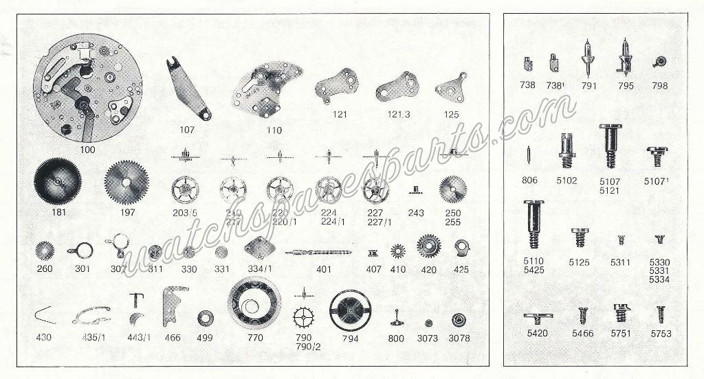 EB Bettlach 8811 Watch spare parts EB Bettlach 8811 Watch spare parts