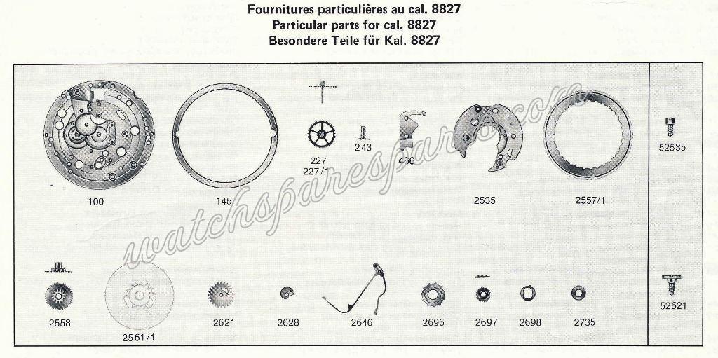 EB Bettlach 8827 Watch Date spare parts EB Bettlach 8827 Watch Date spare parts