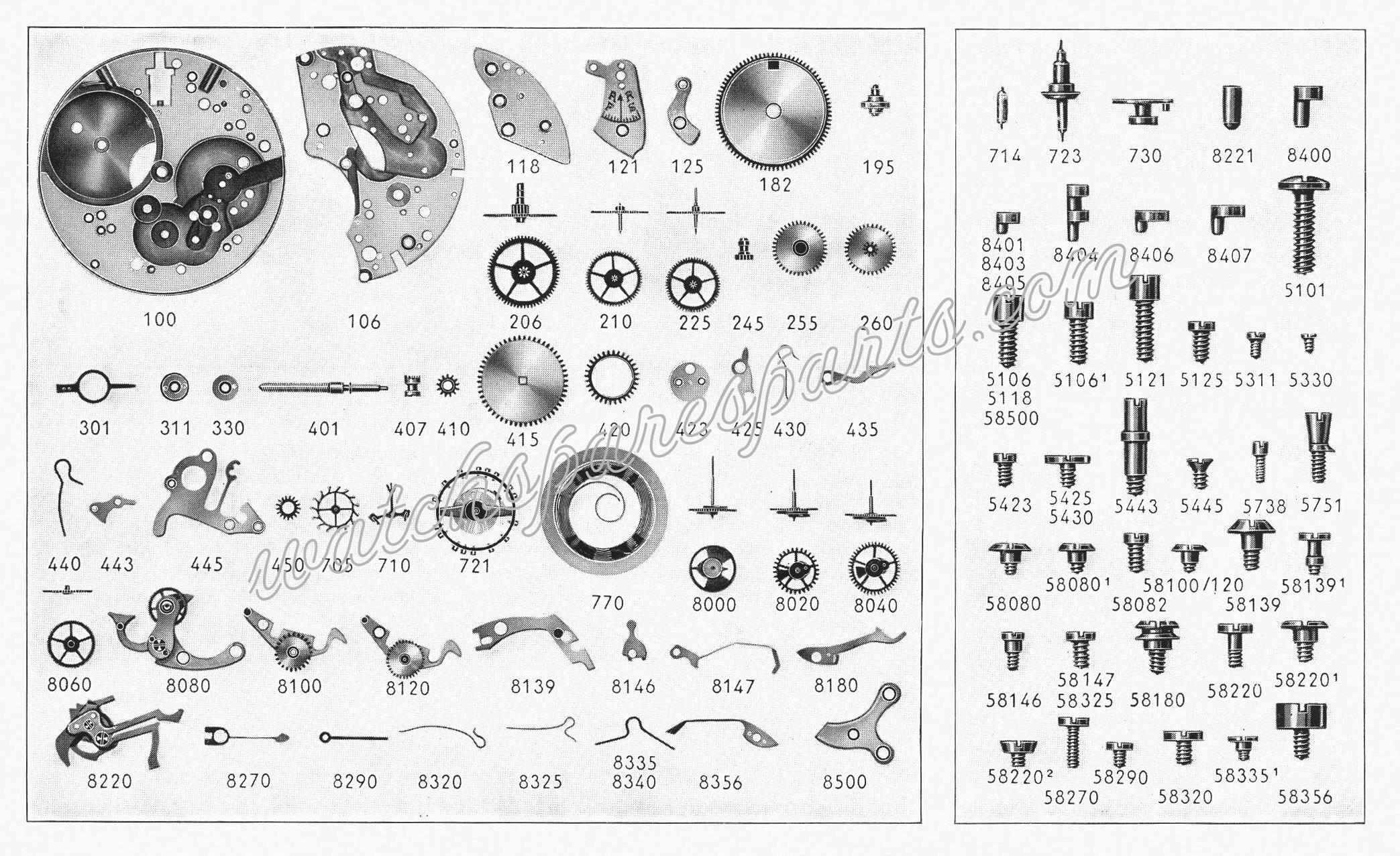 Landeron 148 Watch spare parts Landeron 148 Watch spare parts