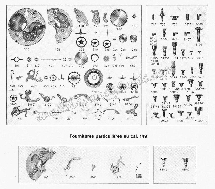 Landeron 149 Watch spare parts Landeron 149 Watch spare parts