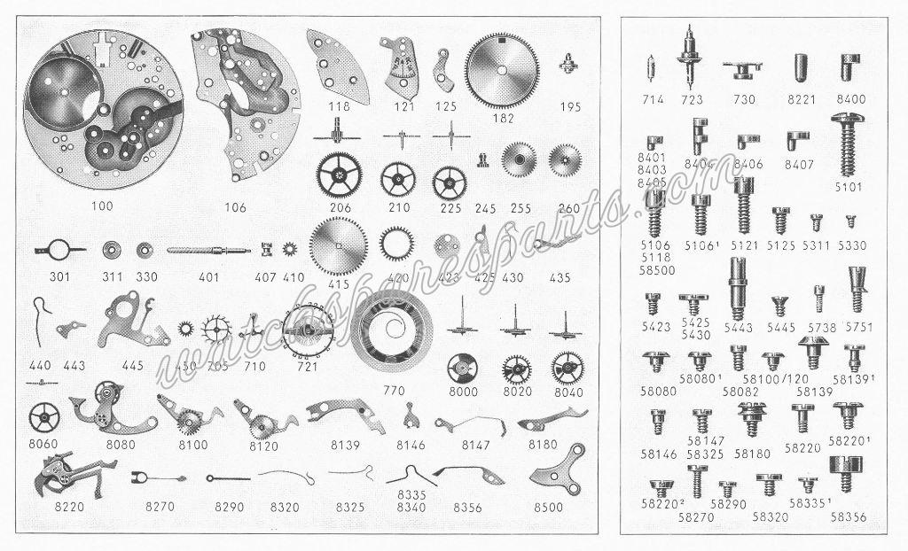 Landeron 186 Watch spare parts Landeron 186 Watch spare parts
