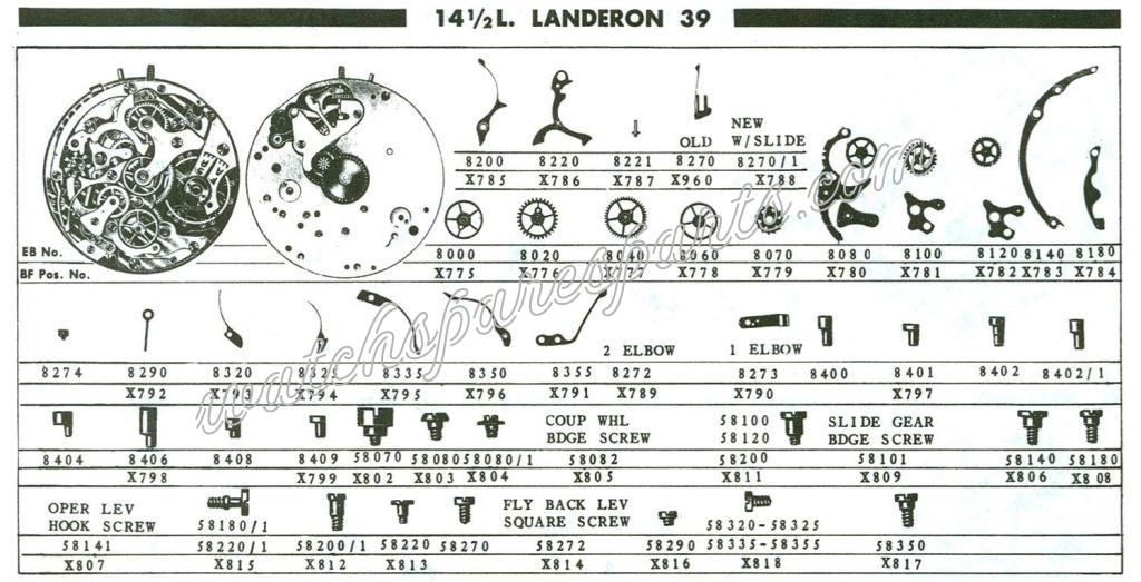 Landeron 39 Watch spare parts Landeron 39 Watch spare parts