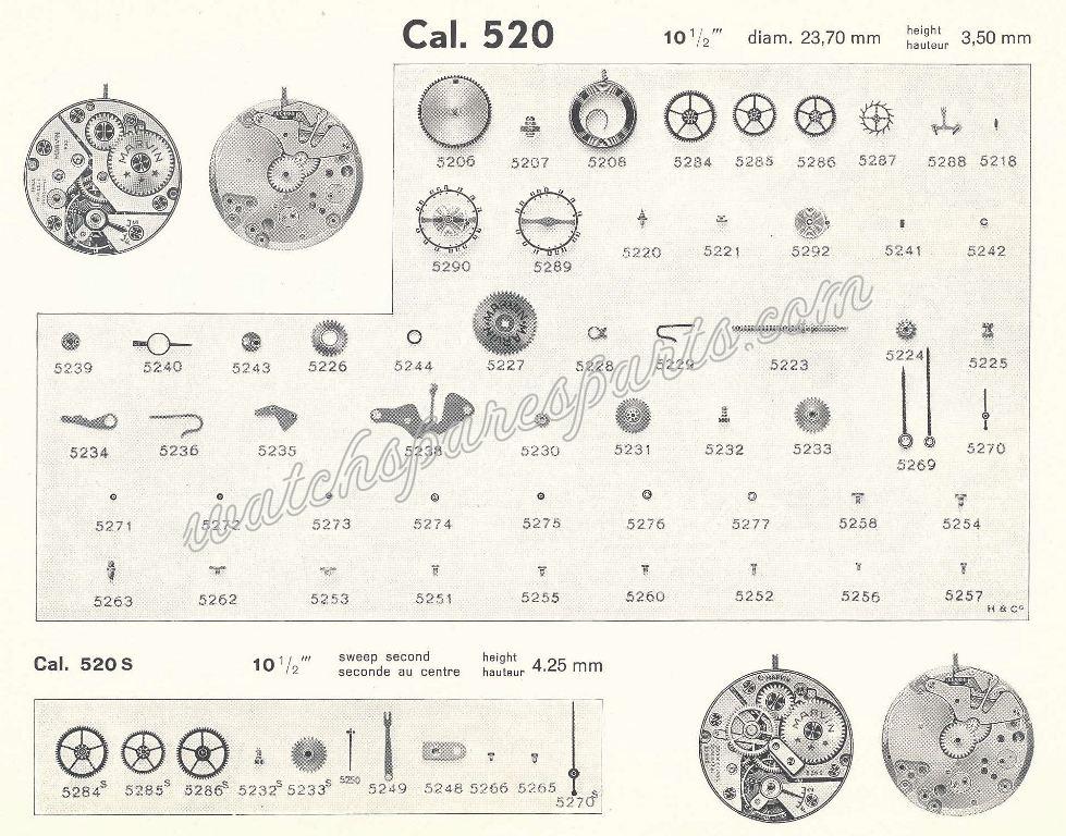 Marvin 520 Watch spare parts Marvin 520 Watch spare parts