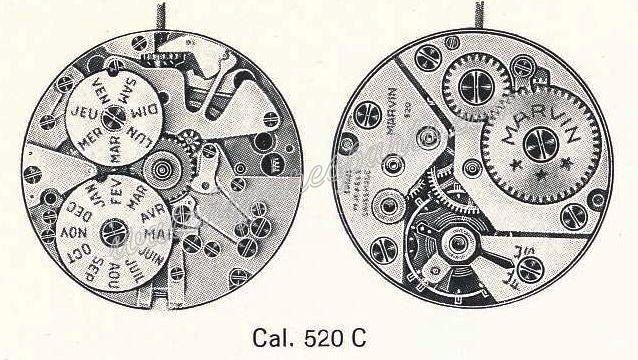 Marvin 520C Watch movements Marvin 520C Watch movements