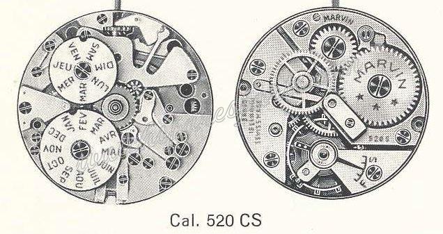 Marvin 520CS Watch movements Marvin 520CS Watch movements