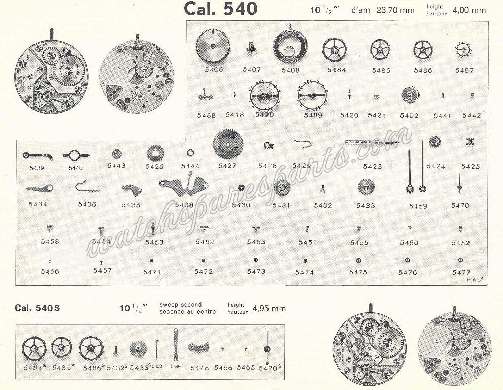 Marvin 540 Watch spare parts Marvin 540 Watch spare parts