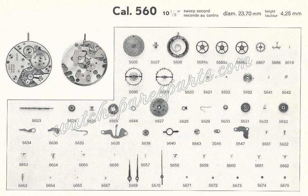 Marvin 560 Watch spare parts Marvin 560 Watch spare parts