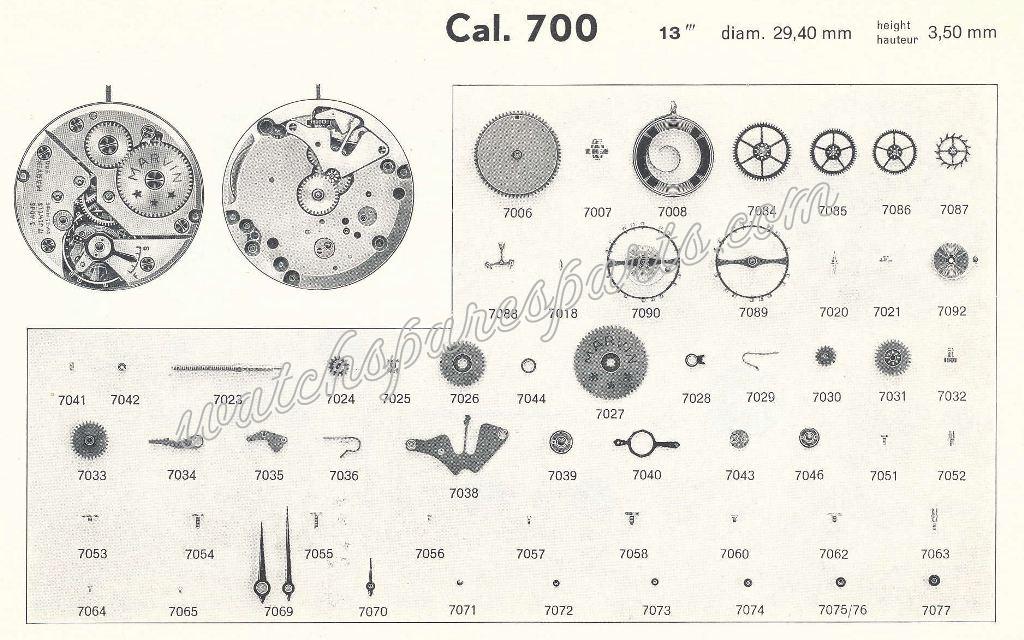 Marvin 700 Watch spare parts Marvin 700 Watch spare parts