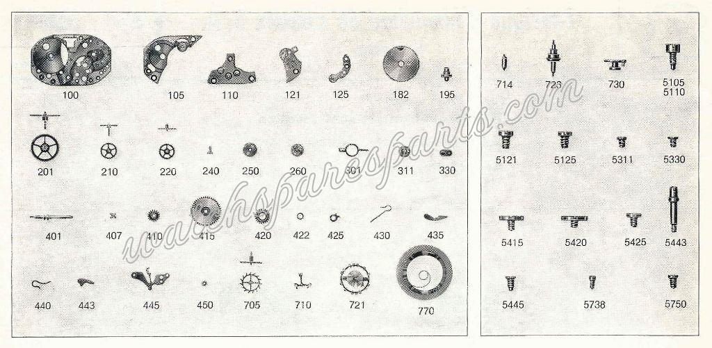 Peseux 280 Watch spare parts Peseux 280 Watch spare parts
