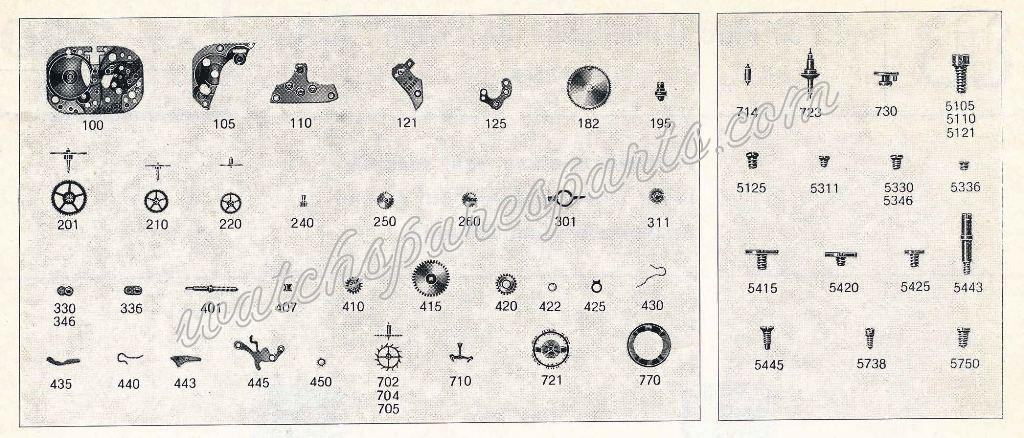 Peseux 290 Watch spare parts Peseux 290 Watch spare parts