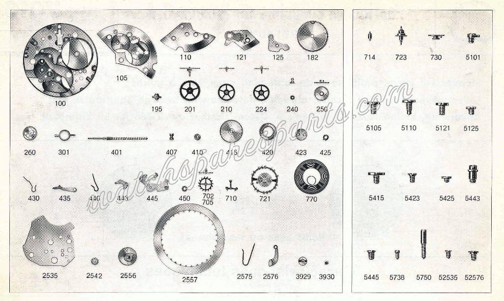 Peseux 7016 Watch spare parts Peseux 7016 Watch spare parts