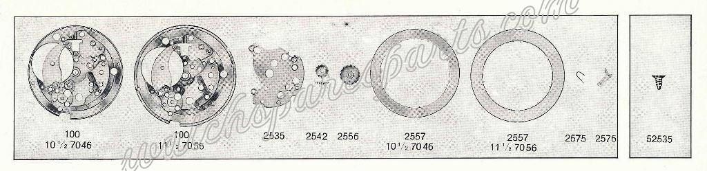 Peseux 7046 Watch Date spare parts Peseux 7046 Watch Date spare parts