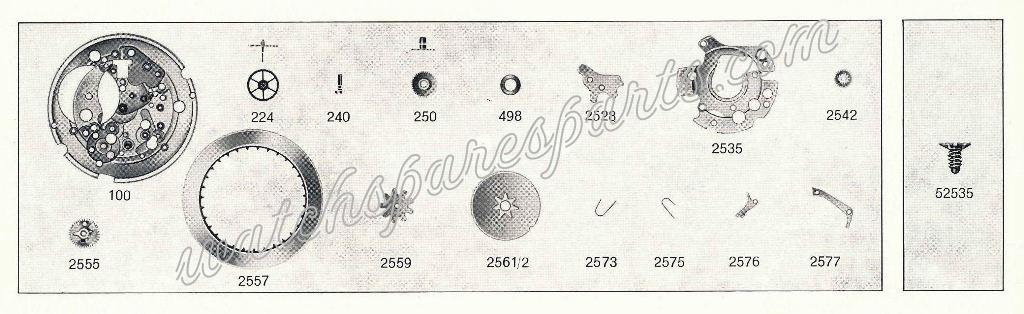 Peseux 7077 Watch Date spare parts Peseux 7077 Watch Date spare parts
