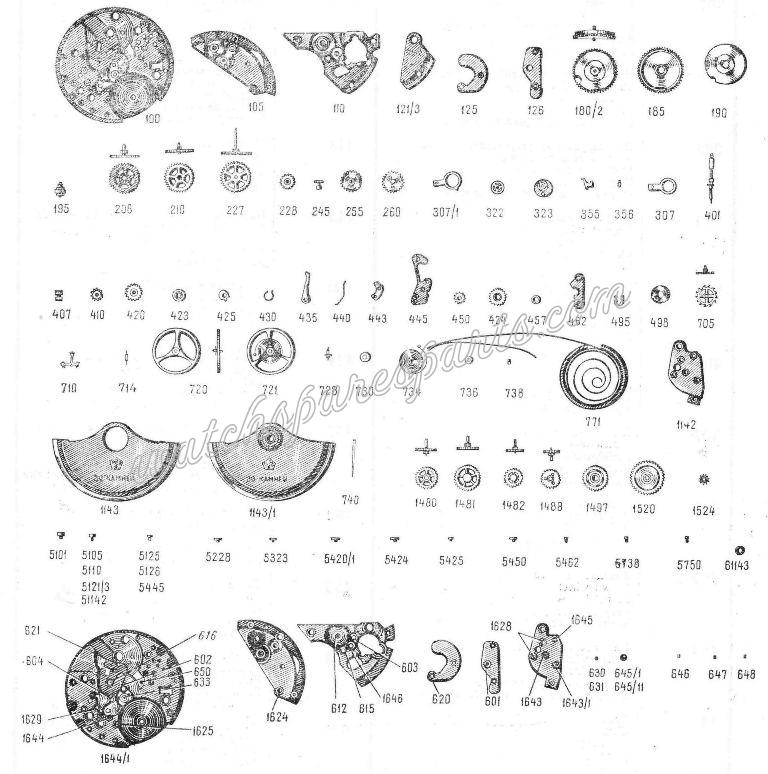Poljot 2615 Watch spare parts Poljot 2615 Watch spare parts