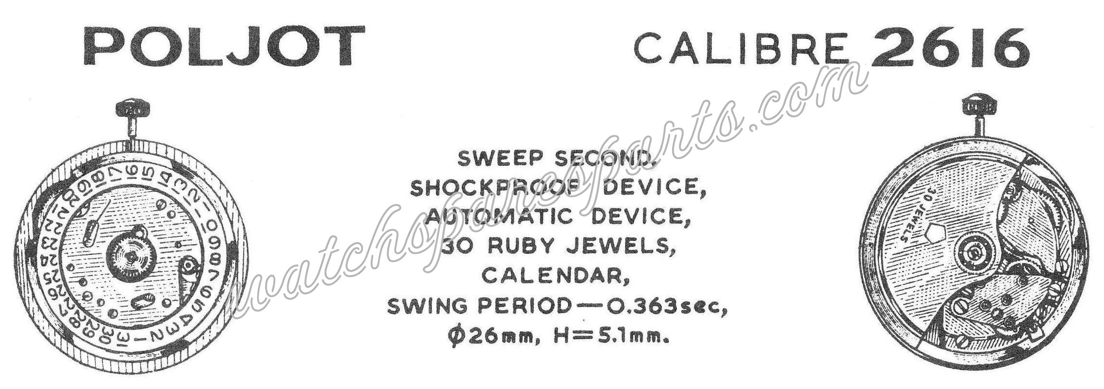 Poljot 2616 Watch Movements Poljot 2616 Watch Movements