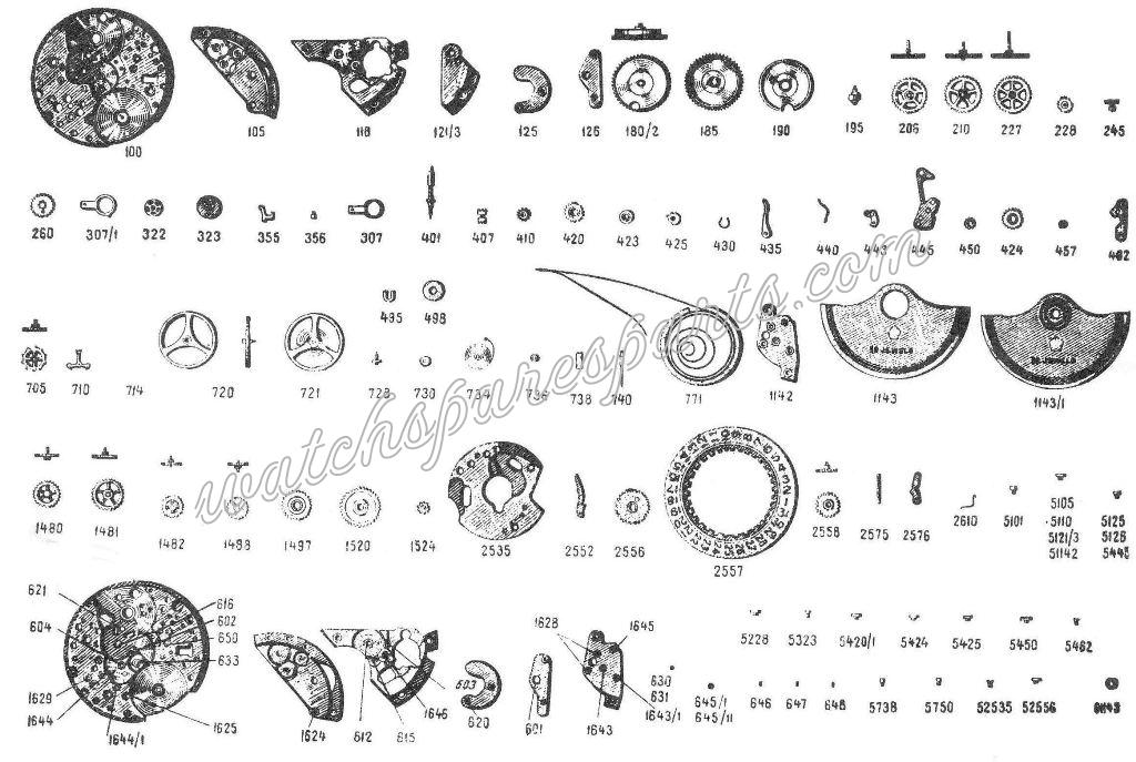 Poljot 2616 Watch spare parts Poljot 2616 Watch spare parts