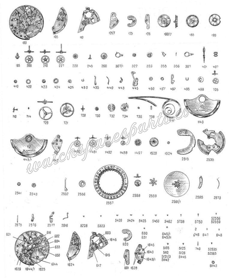 Poljot 2627 Watch spare parts Poljot 2627 Watch spare parts