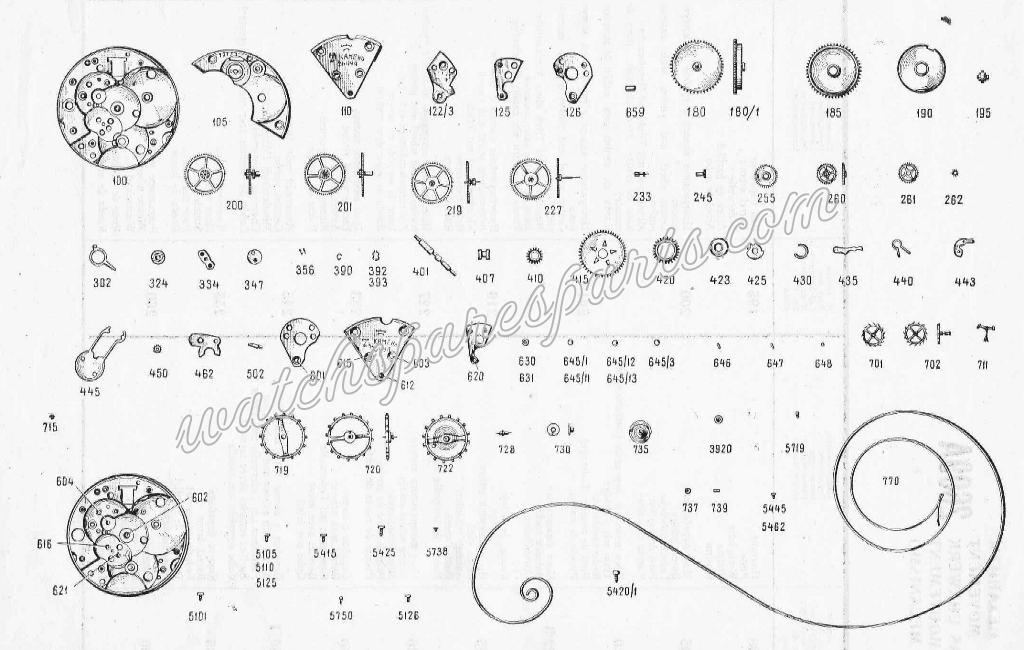 Raketa 2609A Watch spare parts Raketa 2609A Watch spare parts