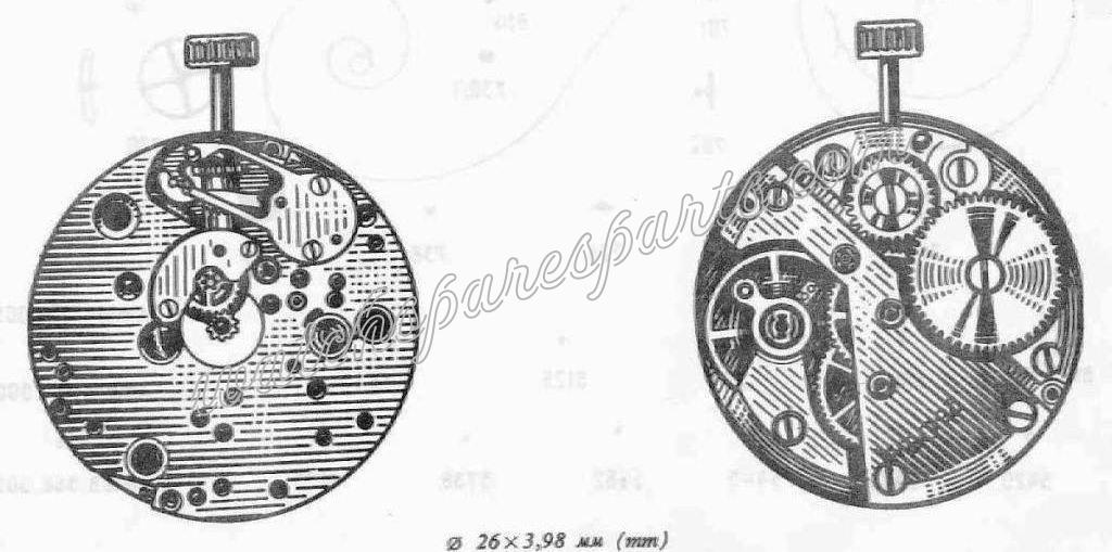 Raketa 2609HA Watch movements Raketa 2609HA Watch movements
