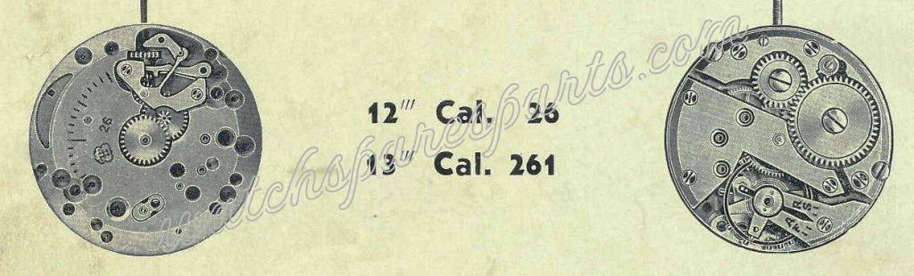 FHF Font 26 Watch movements FHF Font 26 Watch movements